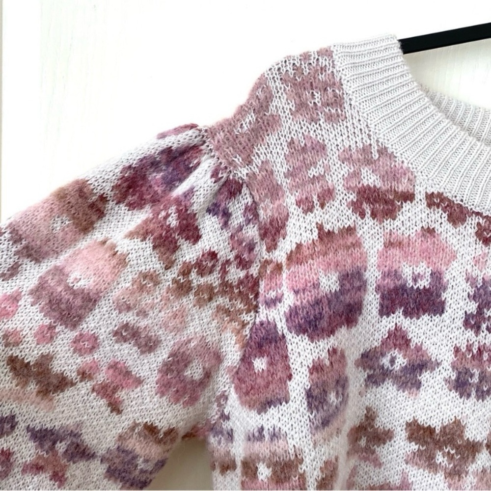 $395 LoveShackFancy Kirsten Wool/Alpaca Printed Pullover Ribbed Sweater size M - Picture 9 of 14